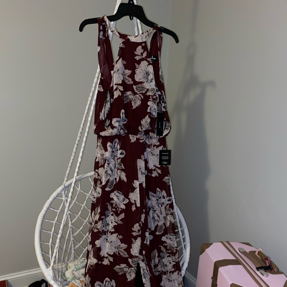 Lulu’s maroon floral romper